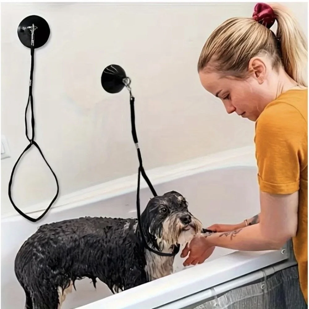 Dog Bath Grooming Suction Cup Tether‎ Leash Adjustable Pet Holder NEW